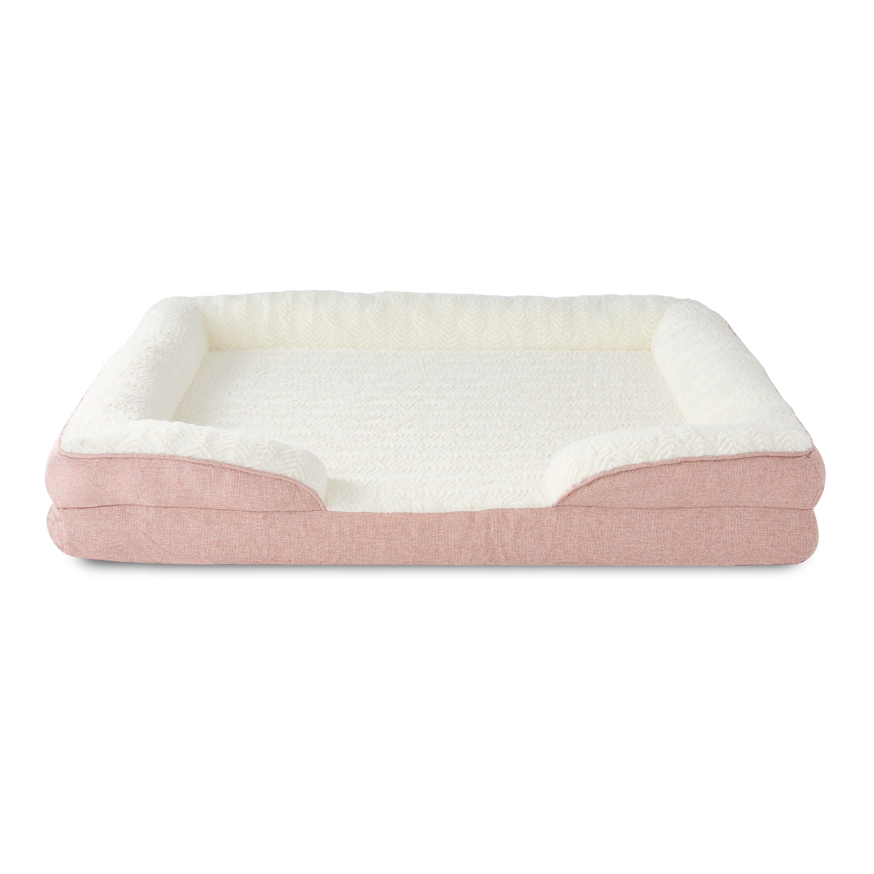 Vibrant Life Extra Large Orthopedic Bolster Dog Bed, Pink, 35" x 48"