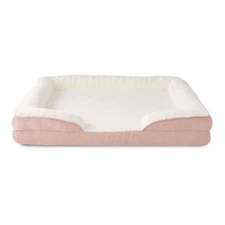 Vibrant Life Extra Large Orthopedic Bolster Dog Bed, Pink, 35" x 48"