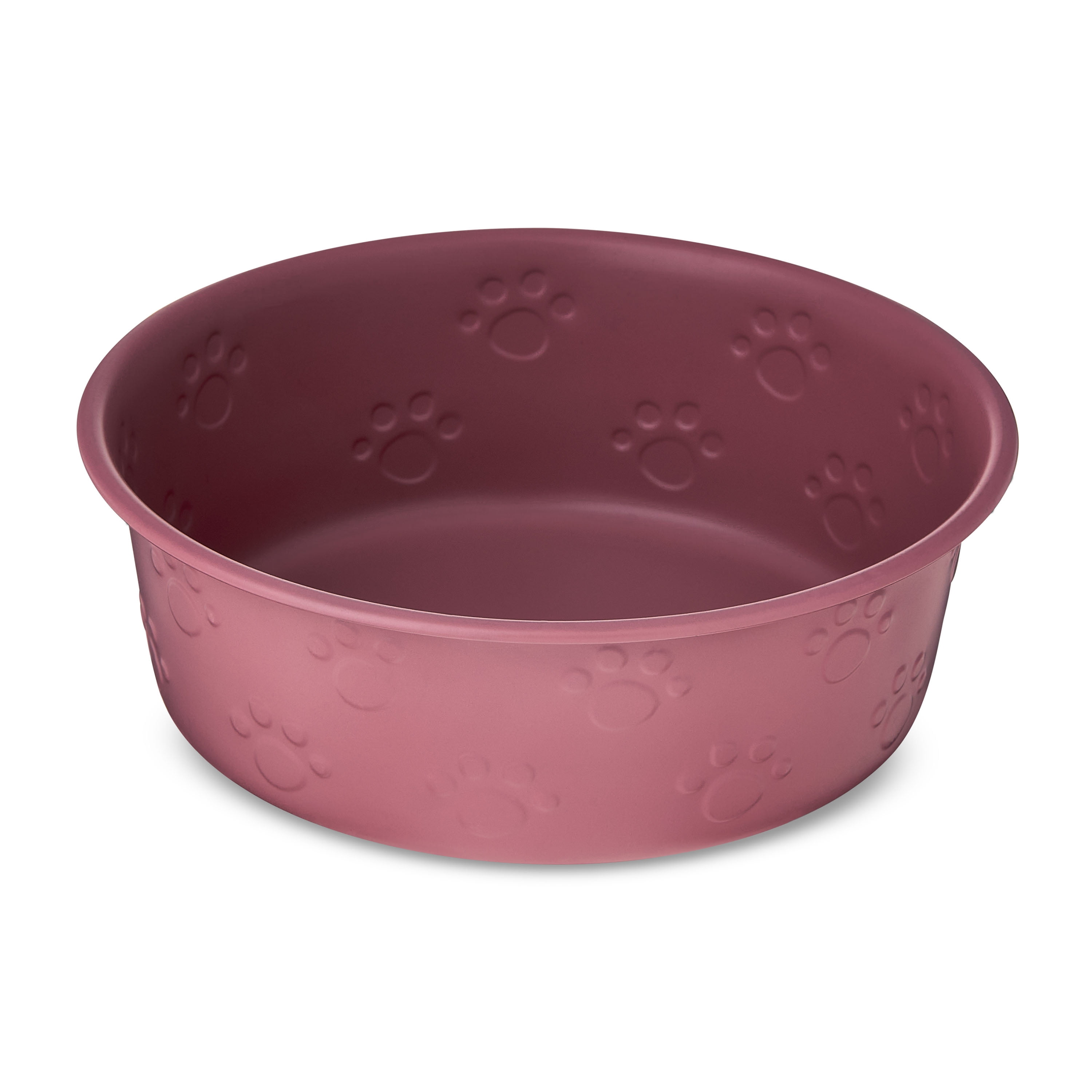 Vibrant Life Large Stainless Steel Embossed Dog Bowl, Pink Paws