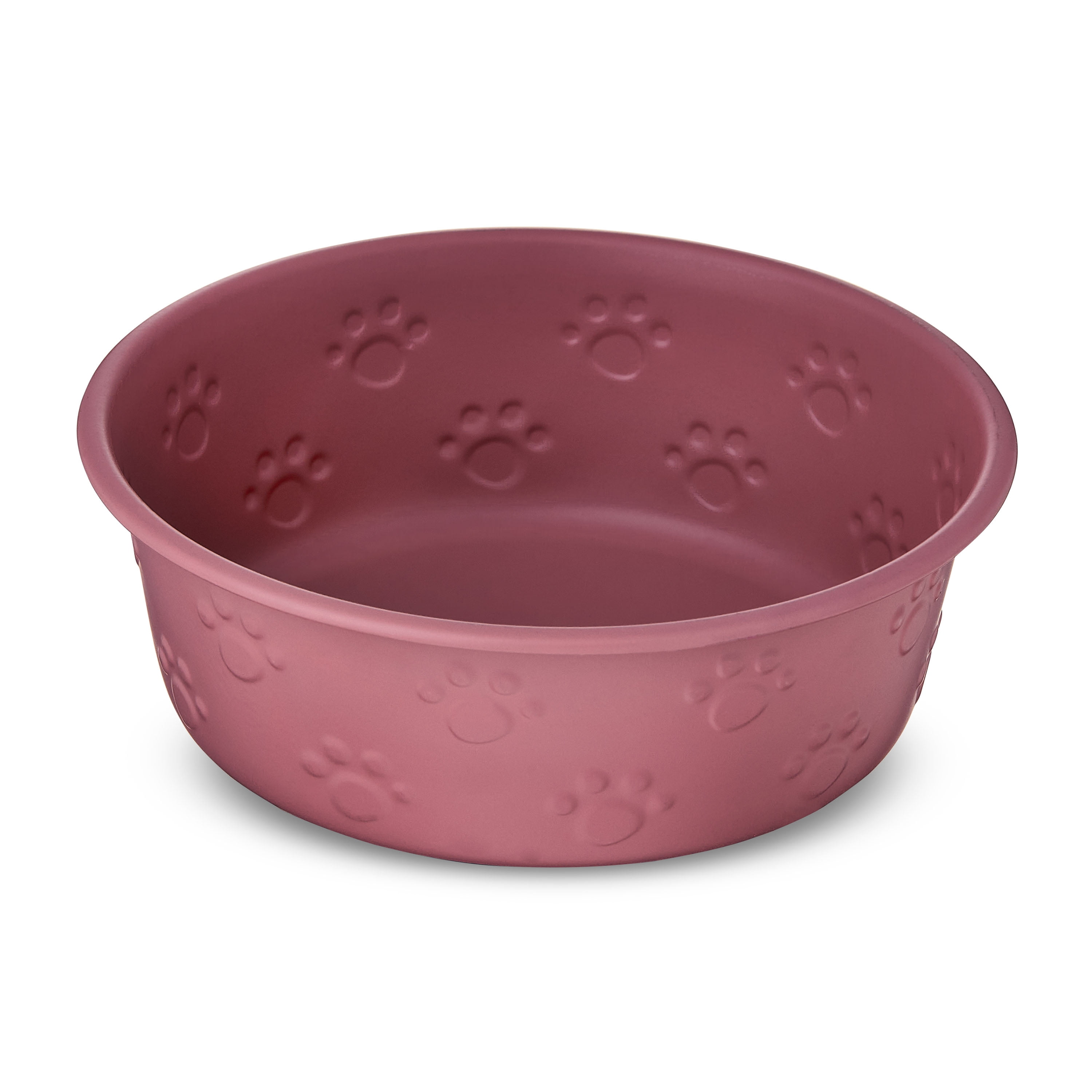Vibrant Life Medium Stainless Steel Embossed Dog Bowl, Pink Paws