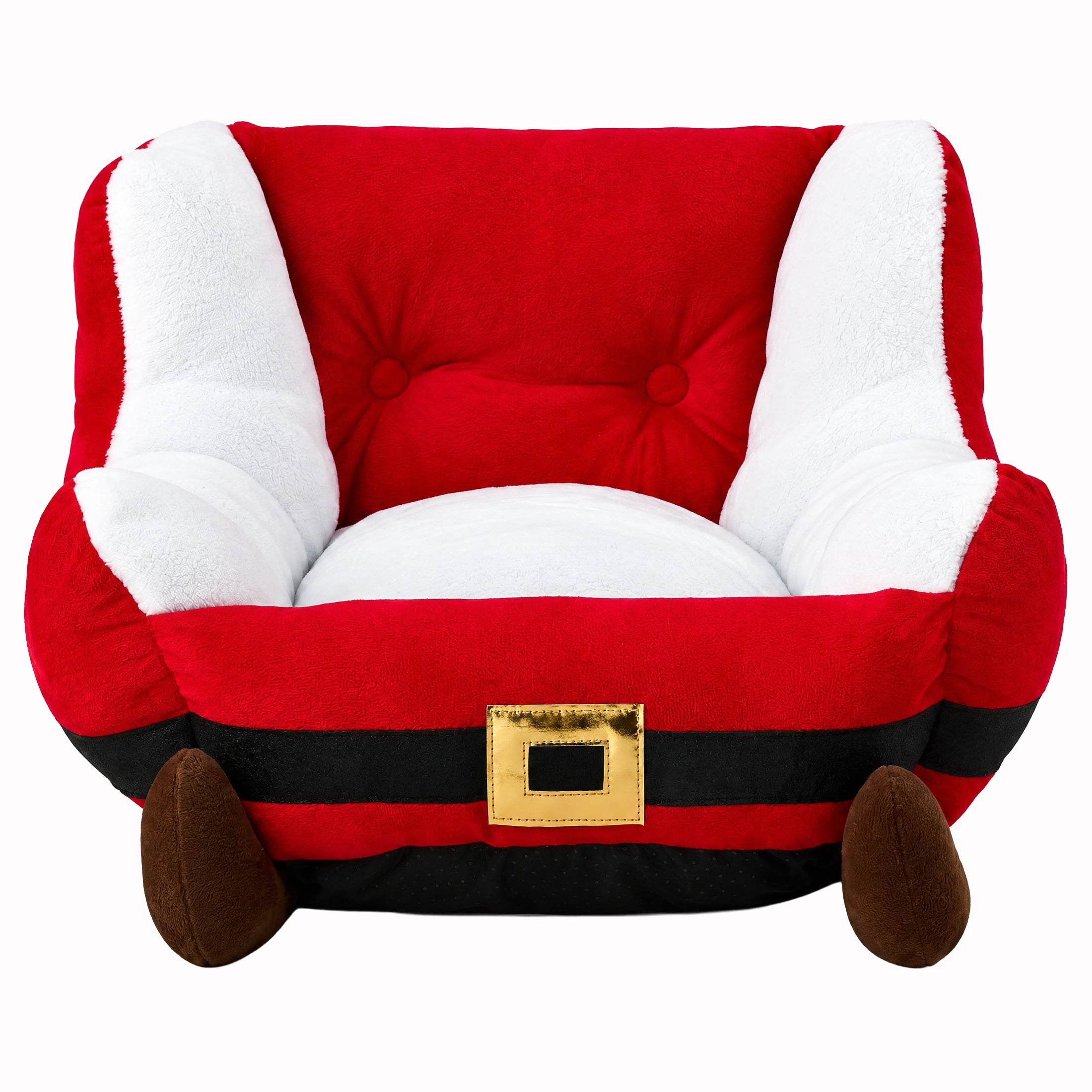 Vibrant Life Holiday Extra Small Sleigh Pet Bed, Red/White/Black, 19" x 16"