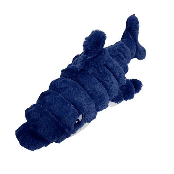 Vibrant Life Blue Shark Plush Dog Toy with Squeaker, Chew Level 3