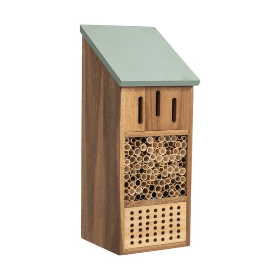 Vibrant Life Pollination Station for Bees, Butterflies, Insects Made with Acacia Wood for Backyard Gardens