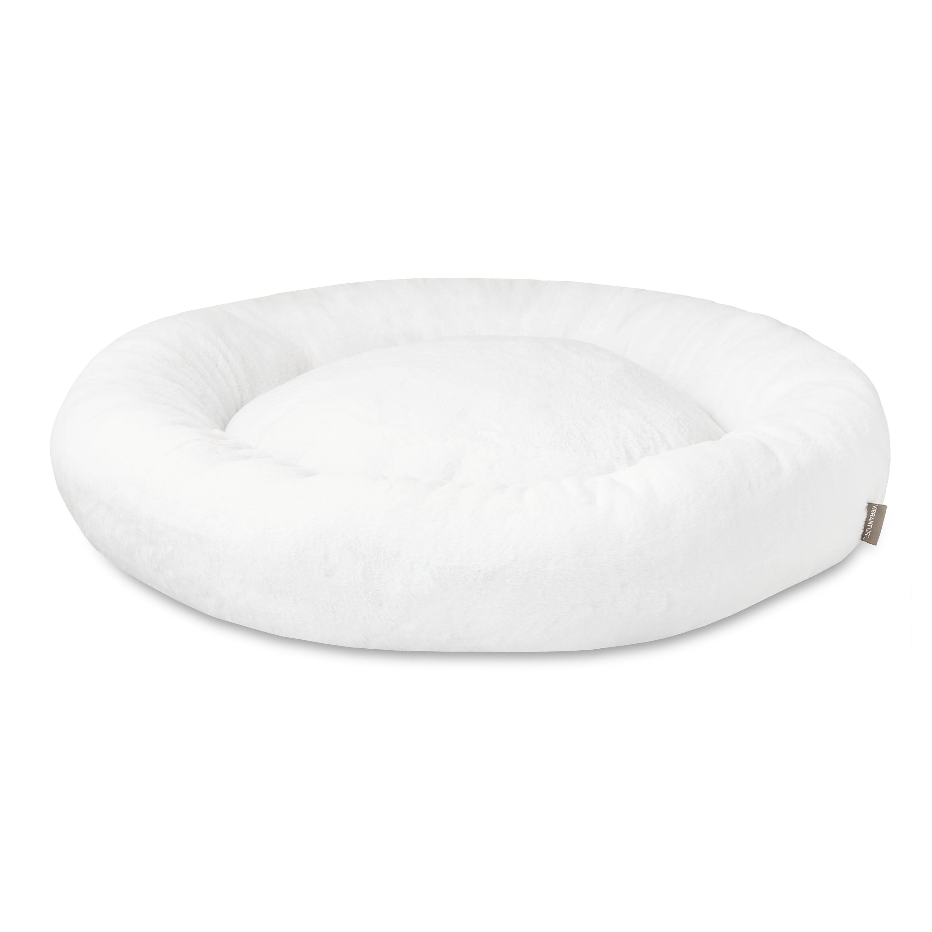 Vibrant Life Extra Large Round Orthopedic Pet Bed, White, 35"