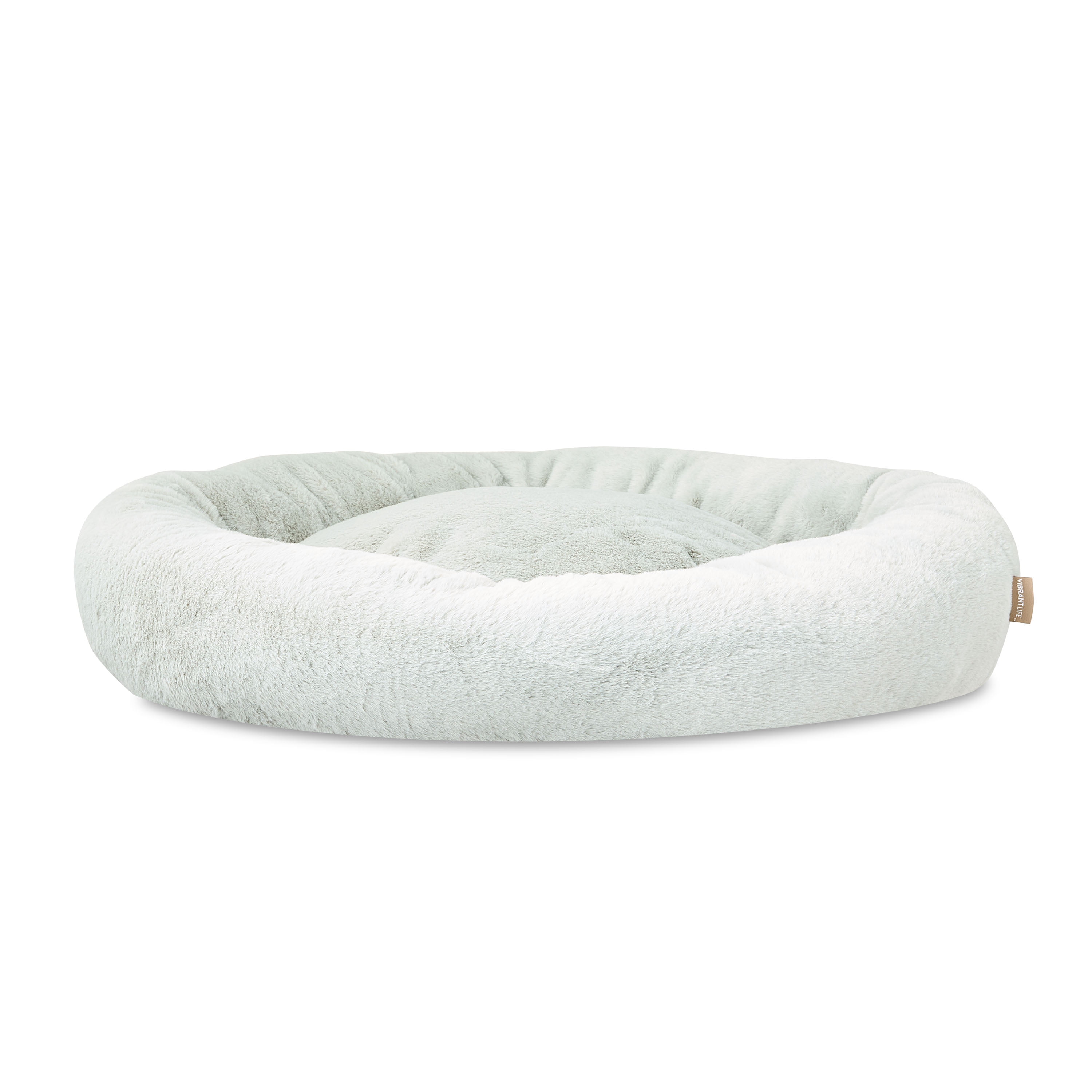 Vibrant Life Large Round Orthopedic Pet Bed, Gray, 30"