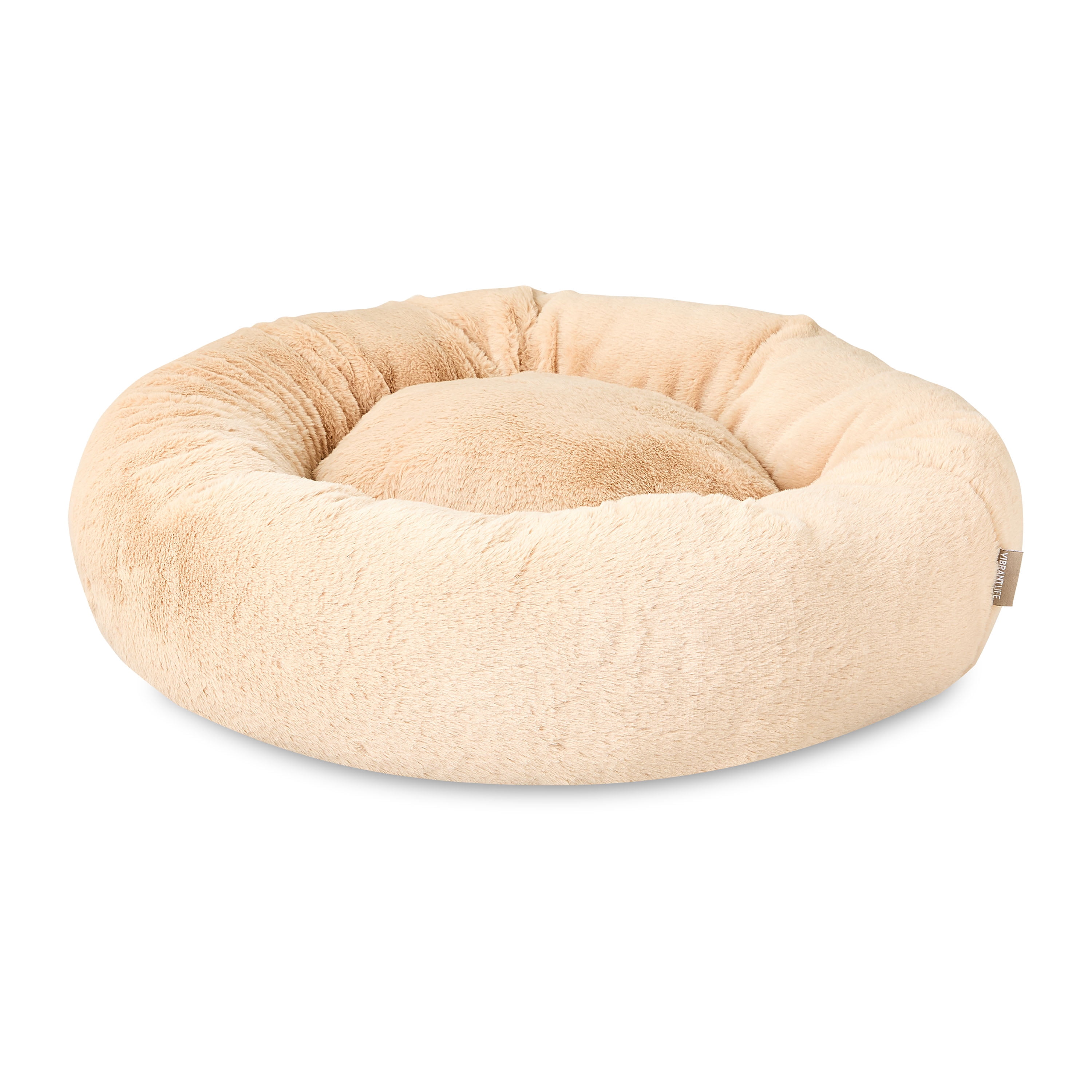 Vibrant Life Medium Round Orthopedic Pet Bed, Tan, 25"
