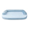 thumbnail image 1 of Vibrant Life Extra Large Round Corner Sofa Style Dog Bed, Blue, 35" x 48", 1 of 7