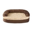 thumbnail image 1 of Vibrant Life Extra Small Round Corner Sofa Style Dog Bed, Brown, 15" x 20", 1 of 6