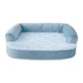 thumbnail image 1 of Vibrant Life Extra Small Round Corner Sofa Style Dog Bed, Blue, 15" x 20", 1 of 6