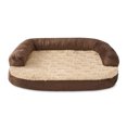 thumbnail image 1 of Vibrant Life Small Round Corner Sofa Style Dog Bed, Brown, 23" x 28", 1 of 6