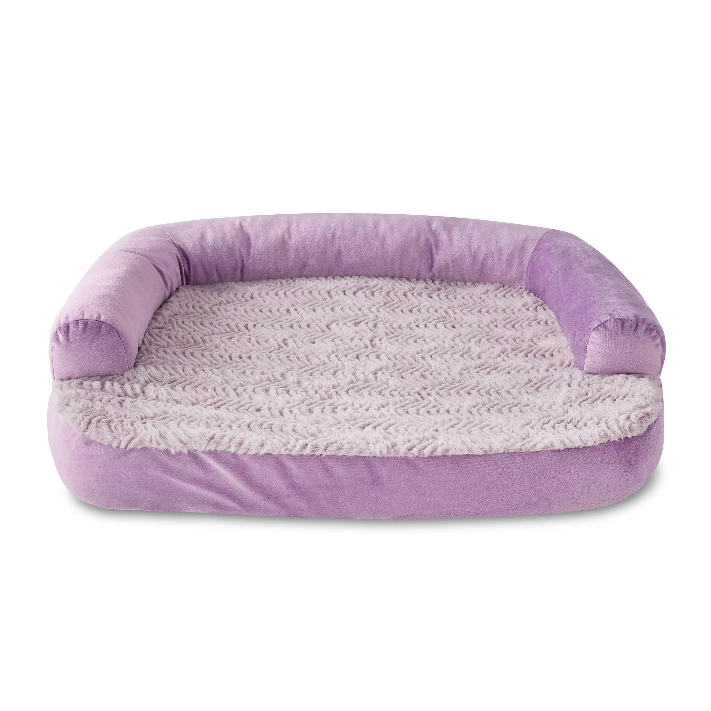 Vibrant Life Small Round Corner Sofa Style Dog Bed, Purple, 23" x 28"
