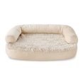 thumbnail image 1 of Vibrant Life Extra Small Round Corner Sofa Style Dog Bed, Tan, 15" x 20", 1 of 6