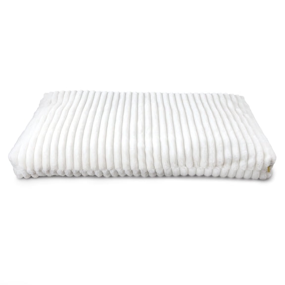 Vibrant Life Extra Large Ribbed Orthopedic Pet Bed, White, 48" x 35"