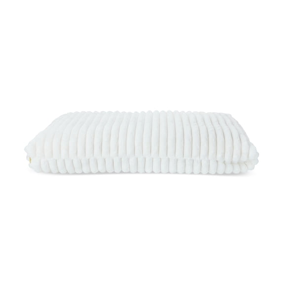 Vibrant Life Large Ribbed Orthopedic Dog Bed, White, 40" x 27"