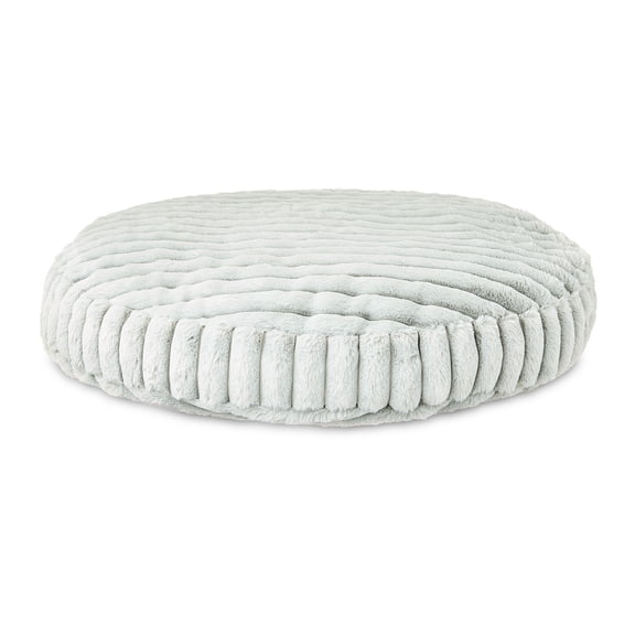 Vibrant Life Large Ribbed Round Orthopedic Pet Bed, Gray, 30"