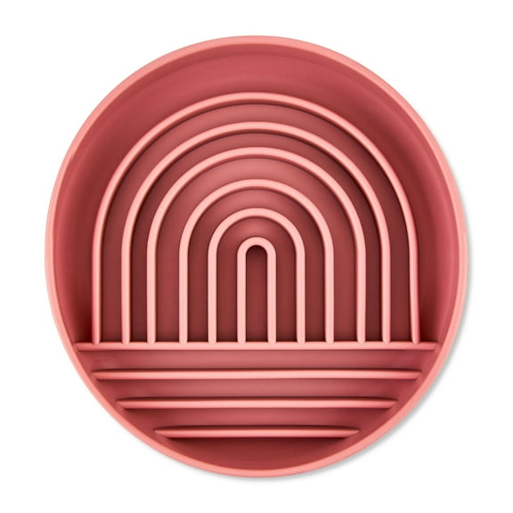 Vibrant Life Silicone Slow Feeder Bowl for Pets, Rose Rainbow