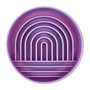 Vibrant Life Silicone Slow Feeder Bowl for Pets, Purple Rainbow