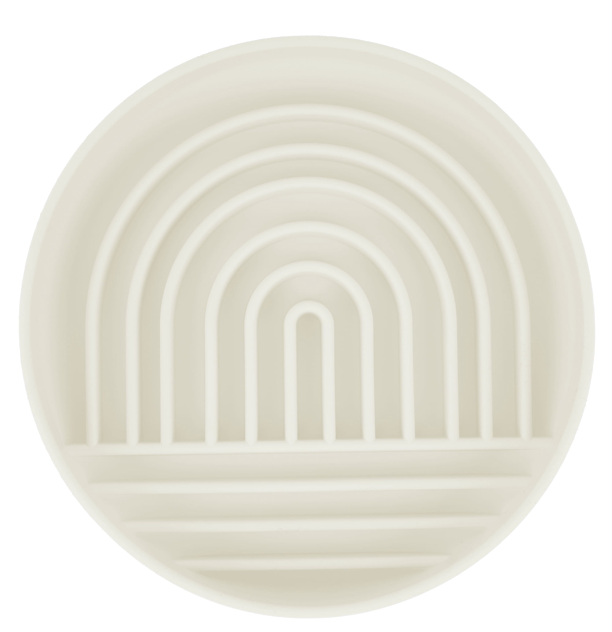 Vibrant Life Silicone Slow Feeder Bowl for Pets, Beige Rainbow