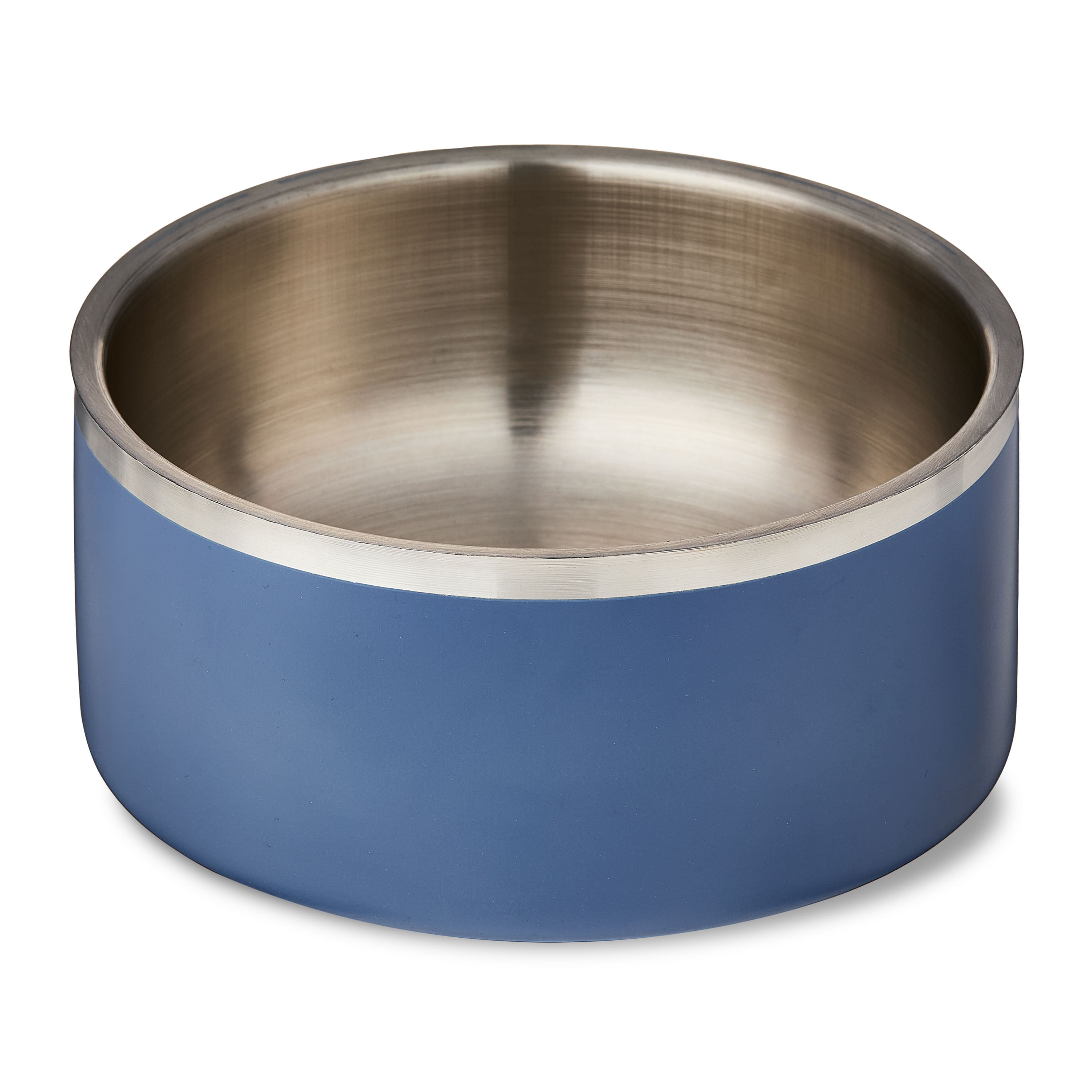 Vibrant Life Large Stainless Steel Double Wall Dog Bowl, Blue