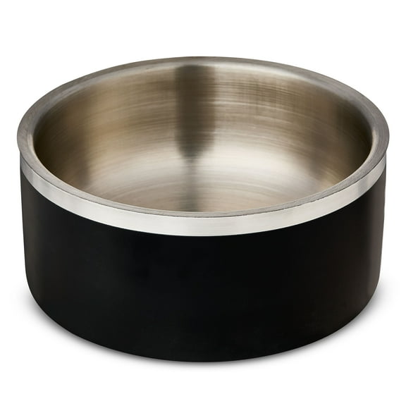 Vibrant Life Medium Stainless Steel Double Wall Dog Bowl, Black