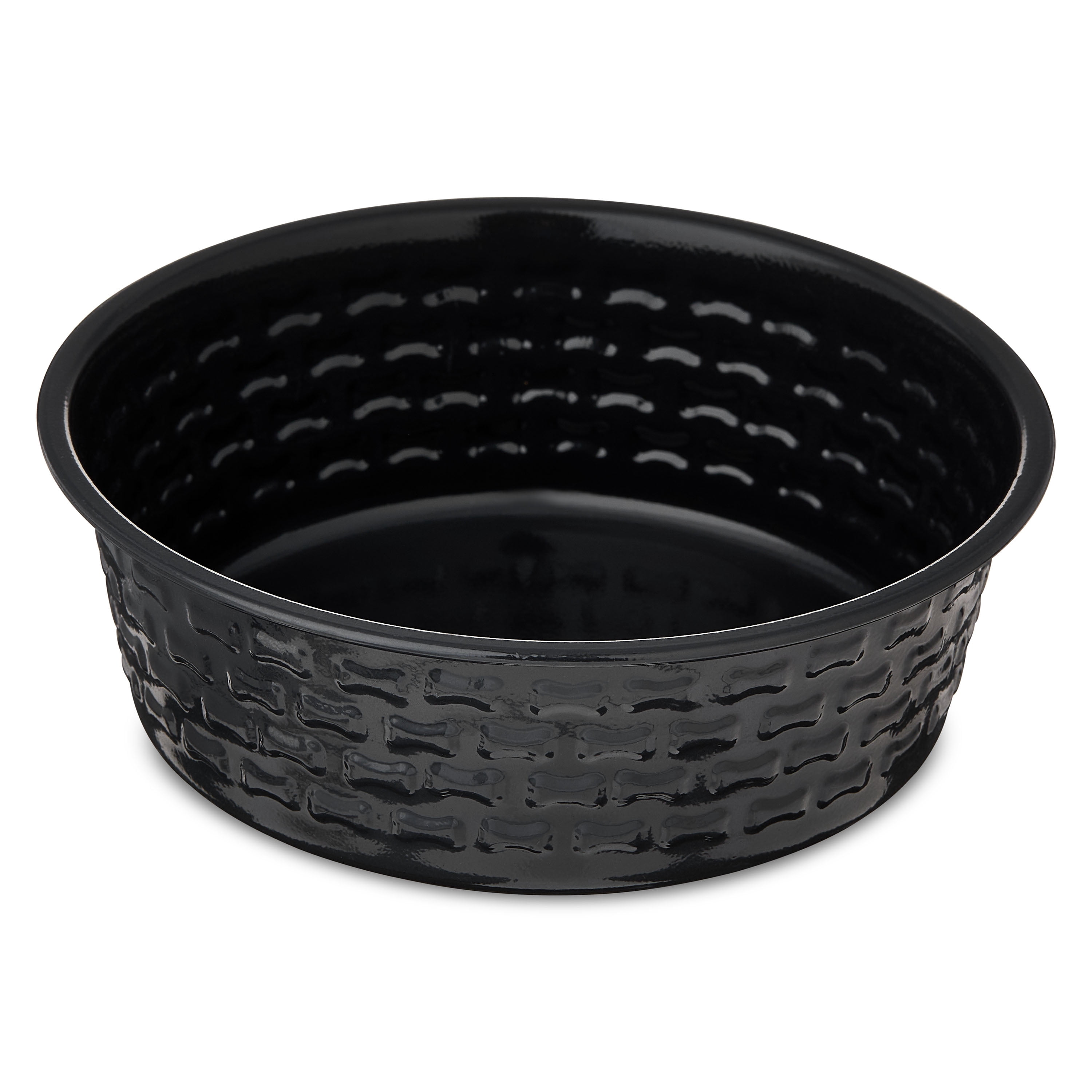 Vibrant Life Medium Stainless Steel Embossed Dog Bowl, Black Bones