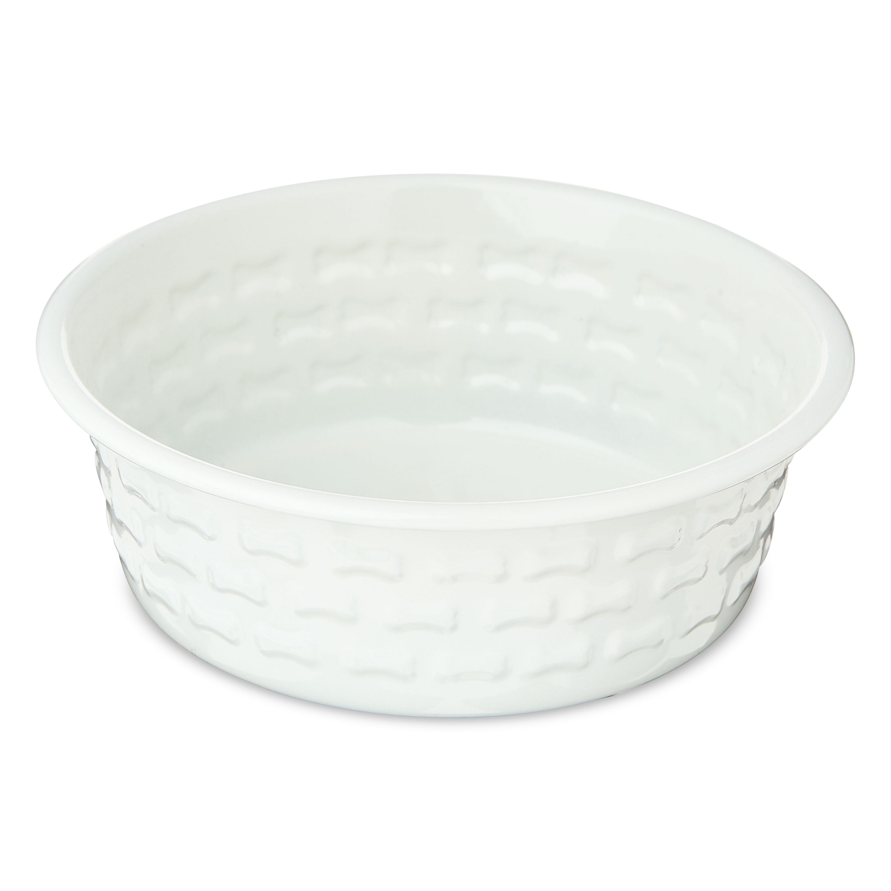 Vibrant Life Small Stainless Steel Embossed Dog Bowl, White Bones