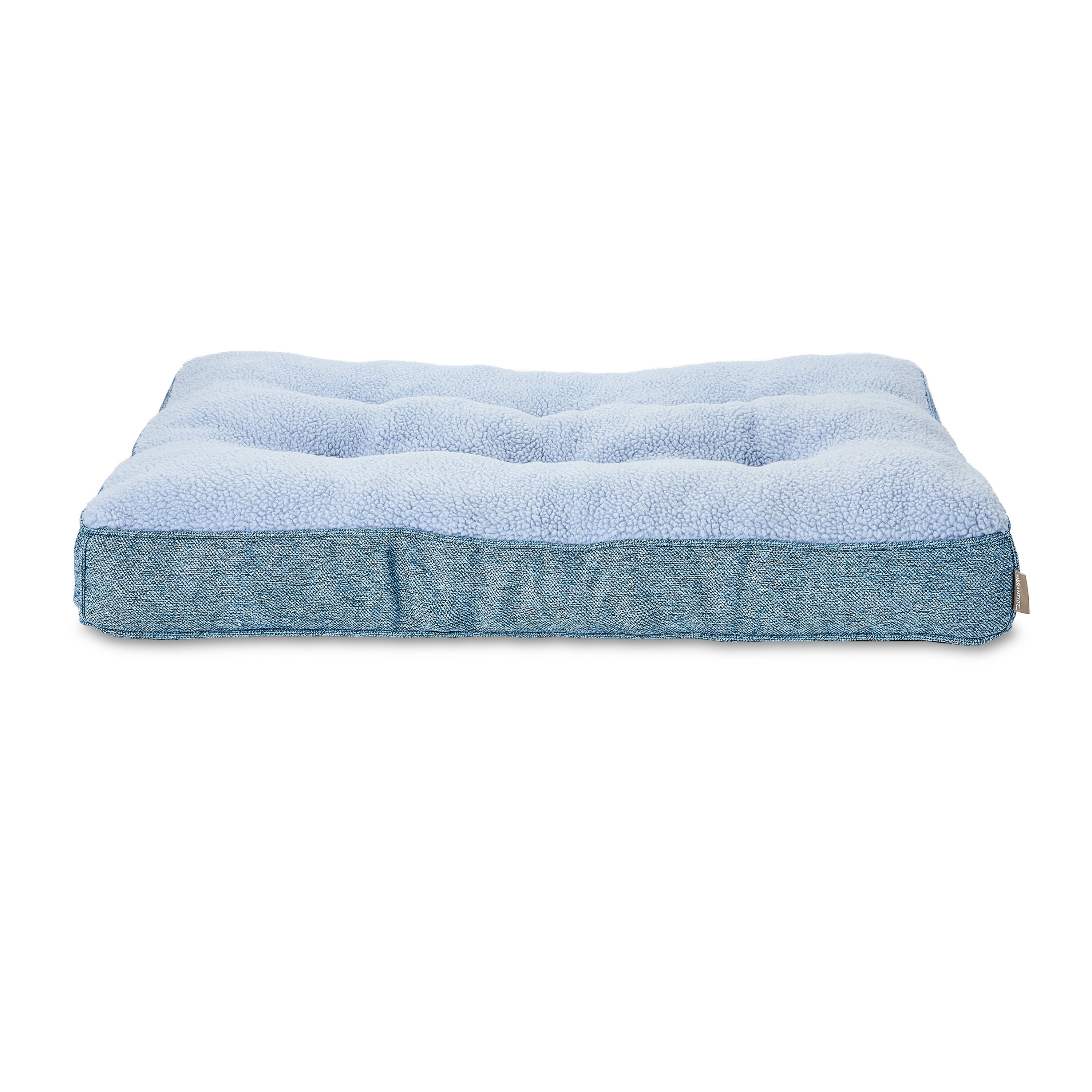 Vibrant Life Medium Tweed and Sherpa Orthopedic Dog Bed, Blue, 35" x 26"