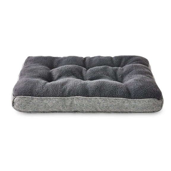 Vibrant Life Medium Tweed and Sherpa Orthopedic Pet Bed, Gray, 35" x 26"