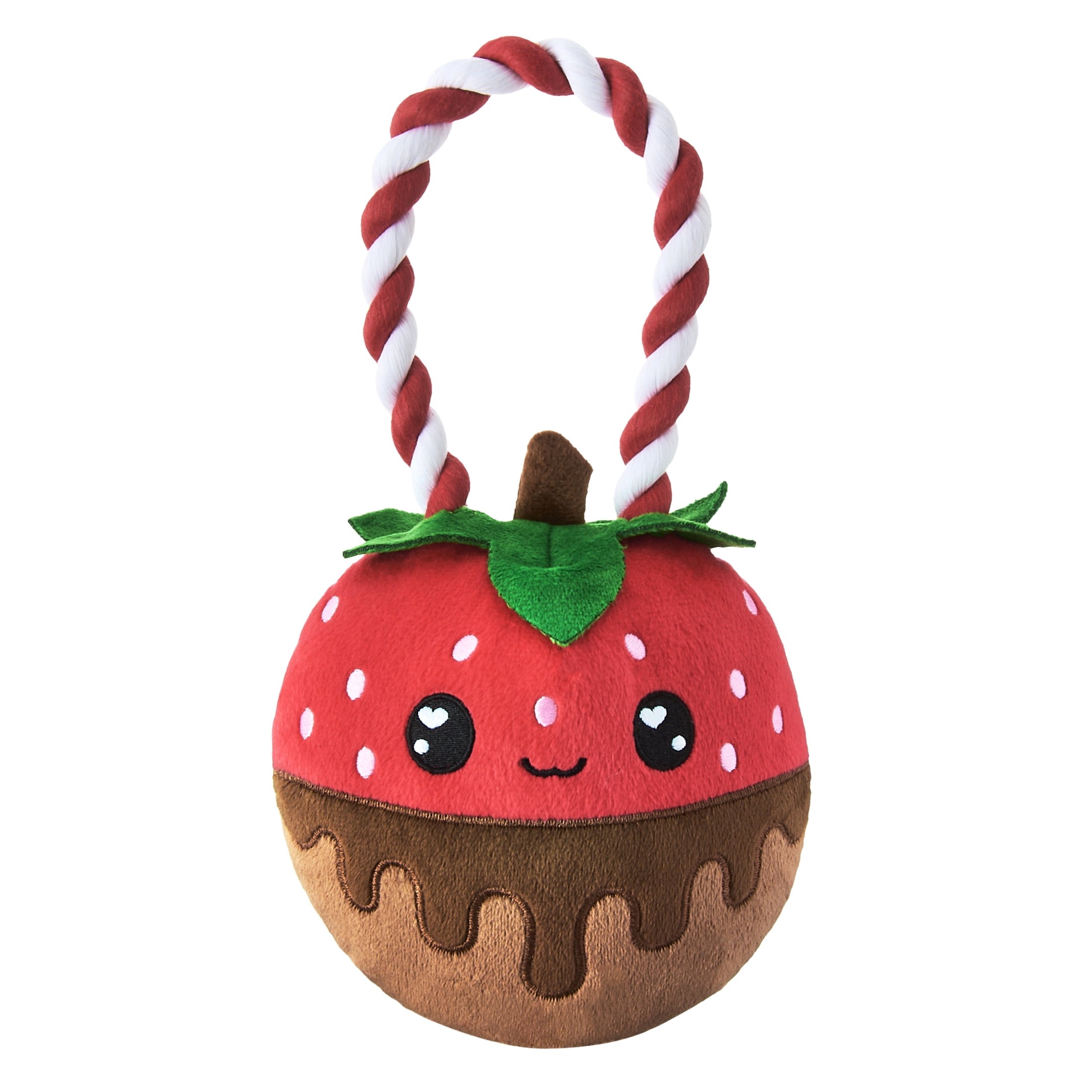 Vibrant Life Valentine's Day Berry Choco Dog Toy with Rope, Red and Brown, 10.5"