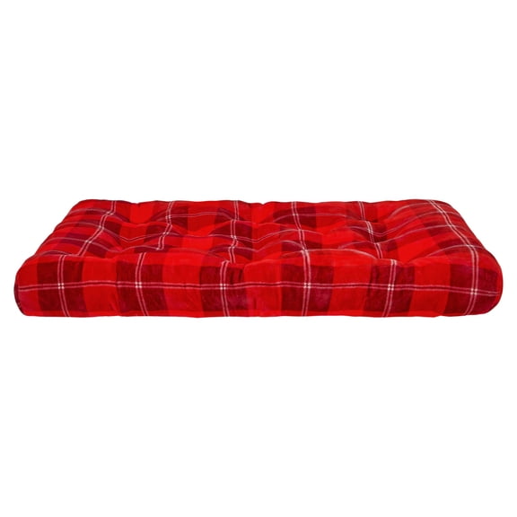 Vibrant Life Holiday Extra Large Ultra Soft Tufted Pet Bed, Fireside Plaid, 38" x 48"
