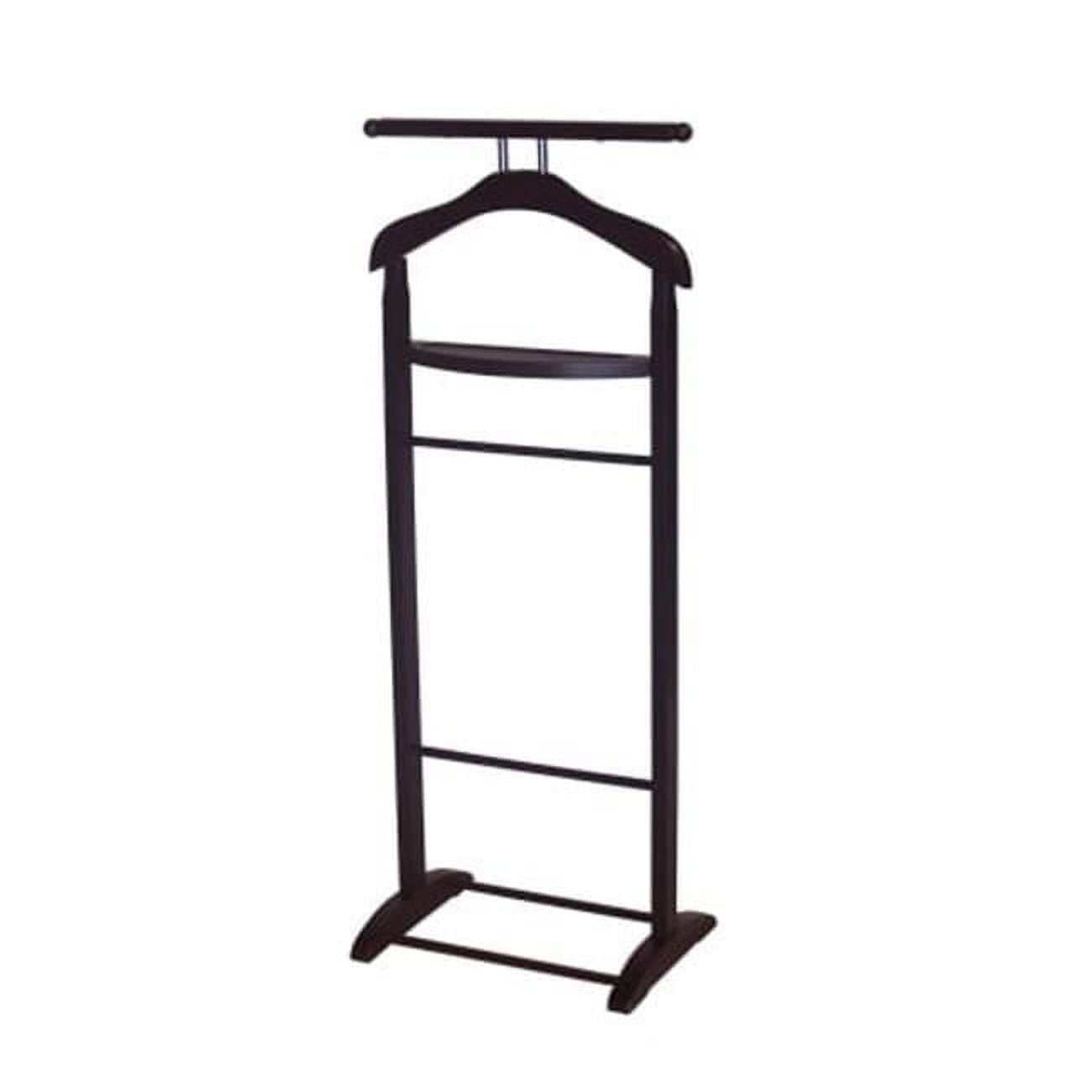 Walnut Wood Knight Valet Stand with Key Rack and Tie Bar