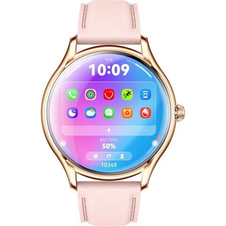 VL55 PRO Smart Watch for Women 1.43” Bluetooth Call Menstrual Cycle Tracking IP67 Waterproof, 7-Day Battery, AMOLED Display, VA, Health Fitness Sleep Monitoring Elegant Design Silicone Straps (Pink)