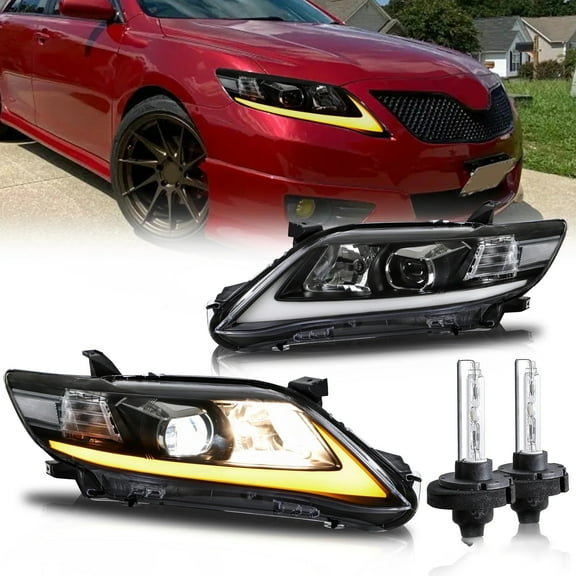 VLAND Headlights with D2H Bulbs for Toyota Camry 2010 2011 SE XLE Base Hybrid Sedan 4-Door