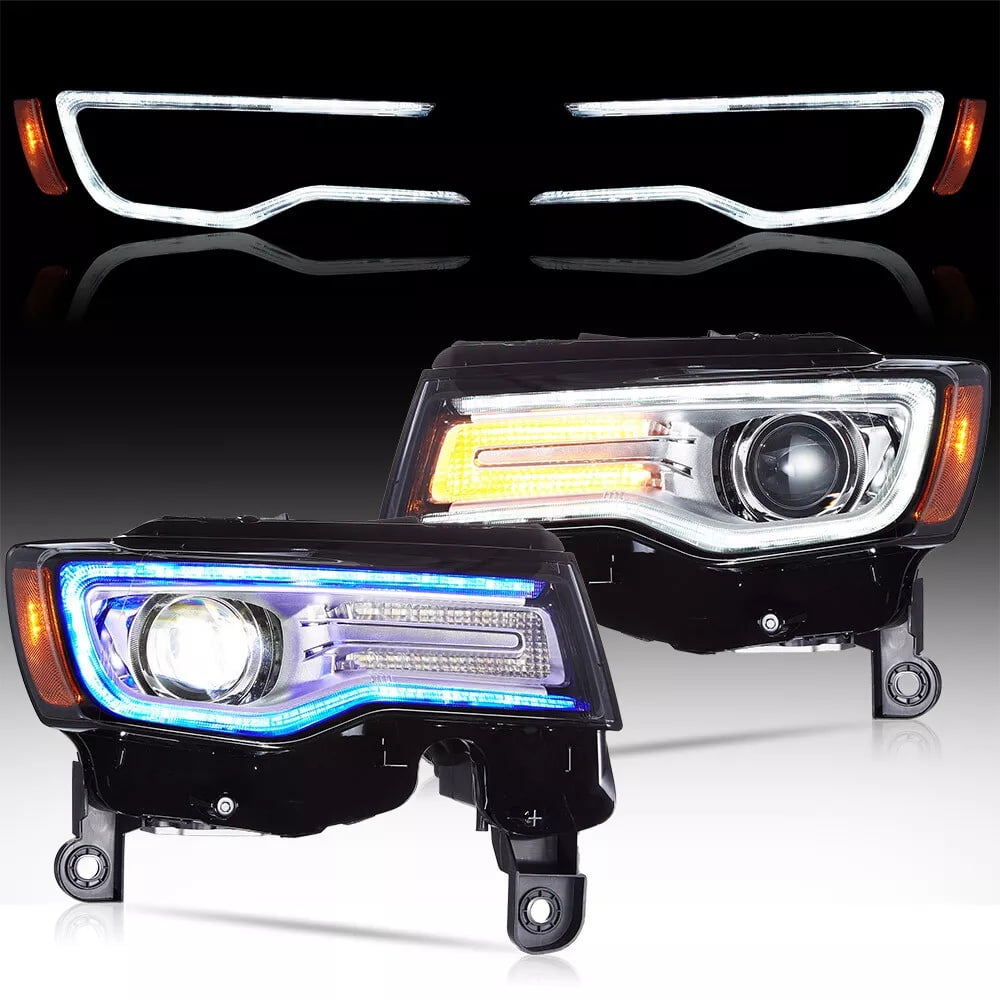 VLAND LED Dual Beam Headlights for Jeep Grand Cherokee 2014 2015 2016 2017 2018 2019 2020 2021 2022