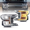 thumbnail image 2 of VLAND LED Headlights For 2018-2020 Ford F-150 – Black Reflector Front Lamps 2 of 4