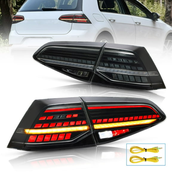 VLAND LED Tail Lights Smoked for Volkswagen VW Golf 7 Golf 7.5 MK7 MK7.5 2014 2015 2016 2017 2018 2019