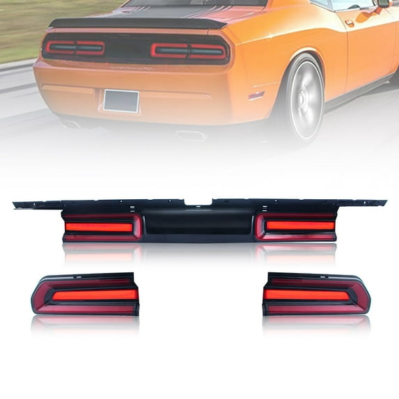 VLAND for 2008 2009 2010 2011 2012 2013 2014 Dodge Challenger LED Tail Lights with Amber Sequential Turn Signals