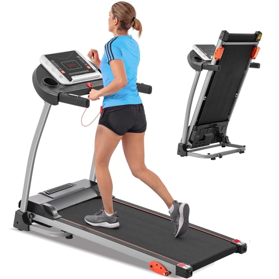 VLDTDRDI 500LBS 3HP Folding Treadmill with 7.5mph Speed,55.5" Longer Portable Running Walking Compact Exercise Machine with Brushless Motor,12 Preset Program, 3-Level Incline,Device Holder for Home