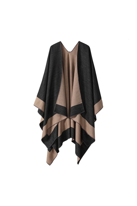 Autumn Winter Windproof Shawl Cozy Hooded Cardigan Wrap for Ladies, Soft Oversized Wrap with Open Front for Daily Wear & Cold Weather