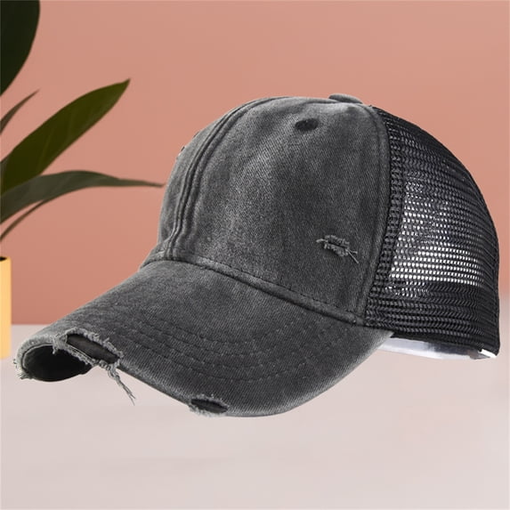VLOOCKLW Baseball Cap Distressed Washed Cotton for Design Breathable Mesh Back Trucker Hat Lightweight Adjustable Fit for Hiking Fishing Travel and Daily Use Sun Hat