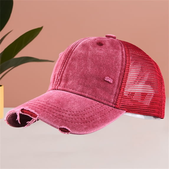 VLOOCKLW Baseball Cap Distressed Washed Cotton for Design Breathable Mesh Back Trucker Hat Lightweight Adjustable Fit for Hiking Fishing Travel and Daily Use Sun Hat