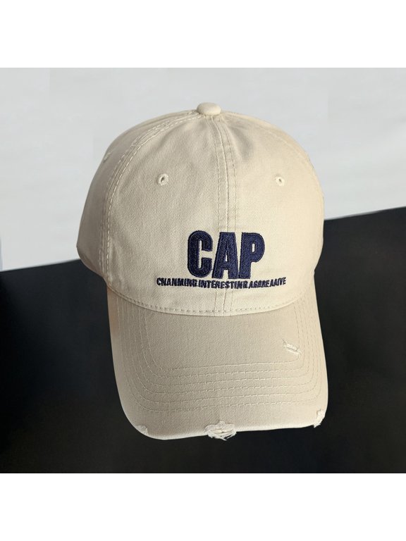 Baseball Cap Women Letter Embroidery Small Wide Brim Design Lightweight Breathable Headwear Slim Face Effect for Spring Summer Outdoor Daily Wear Sun Hat