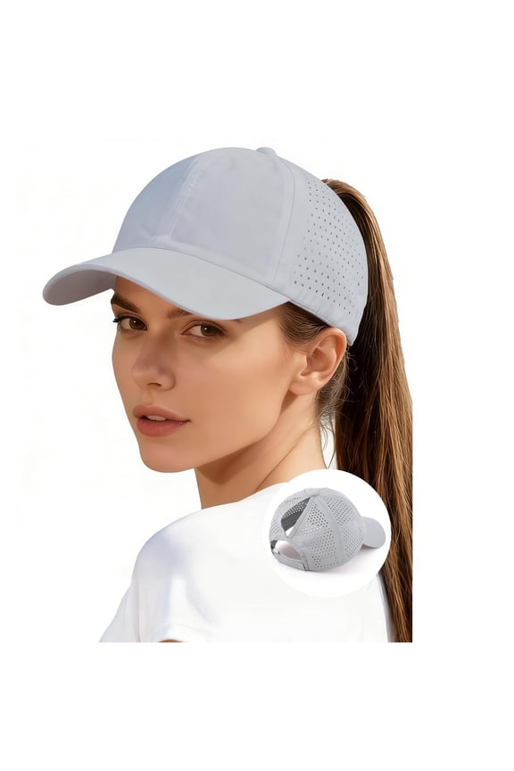 Breathable Sport Cap For Women Ponytail Opening Mesh Baseball Hat Lightweight Quick Dry Summer Running Adjustable