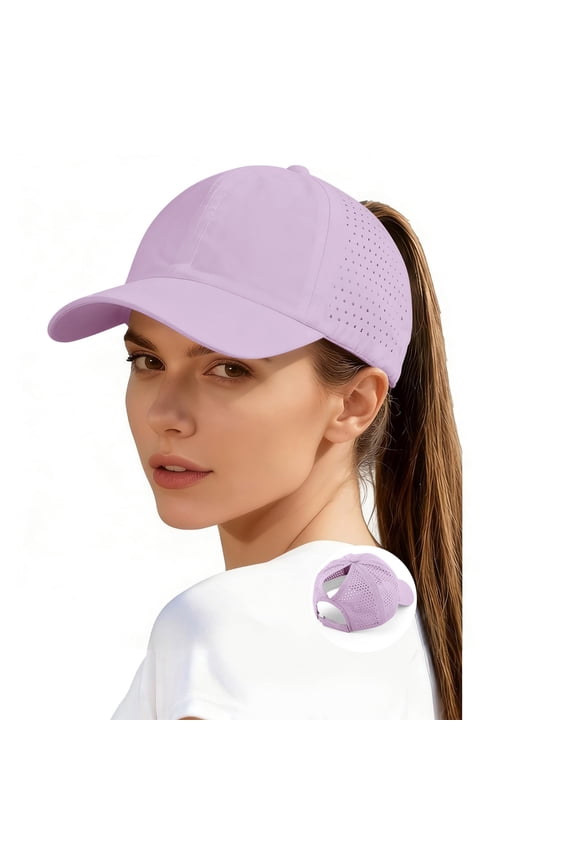 Breathable Sport Cap For Women Ponytail Opening Mesh Baseball Hat Lightweight Quick Dry Summer Running Adjustable