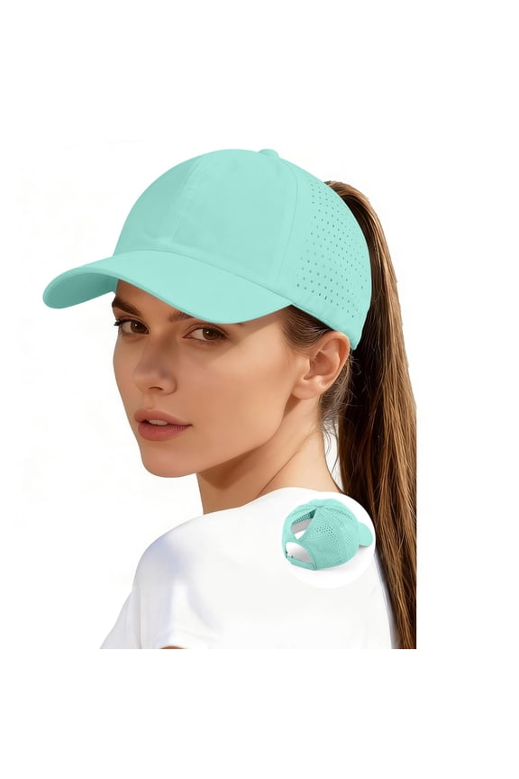 Breathable Sport Cap For Women Ponytail Opening Mesh Baseball Hat Lightweight Quick Dry Summer Running Adjustable