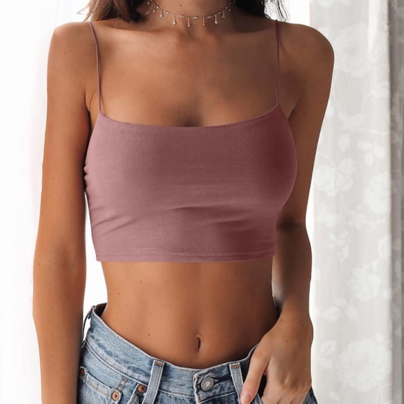 VLOOCKLW Camisole Tops for Women Sleeveless Solid Color Slim Fit Basic Casual Shirts Adjustable Spaghetti Straps Summer Clothes