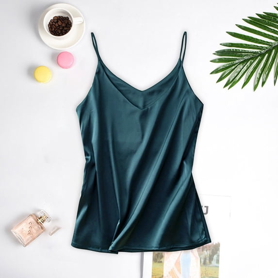 VLOOCKLW Cotton Briefs Ladies Silky Satin Nightgown Sleeveless Cami Sleepwear Lightweight Comfort Loungewear Soft Nightdress Relaxed Fit Daily Home Wear M-XXL