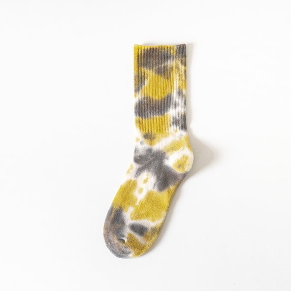 VLOOCKLW Crew Socks Men's Women's Tie Dye Hip Hop Socks, Street Skateboarding Casual Socks for Fall & Winter