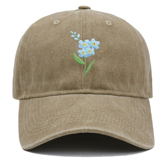 VLOOCKLW Baseball Cap Women Hand Embroidered Flower Design Adjustable Sun Hat Casual Outdoor Daily Wear Breathable Fashion Caps