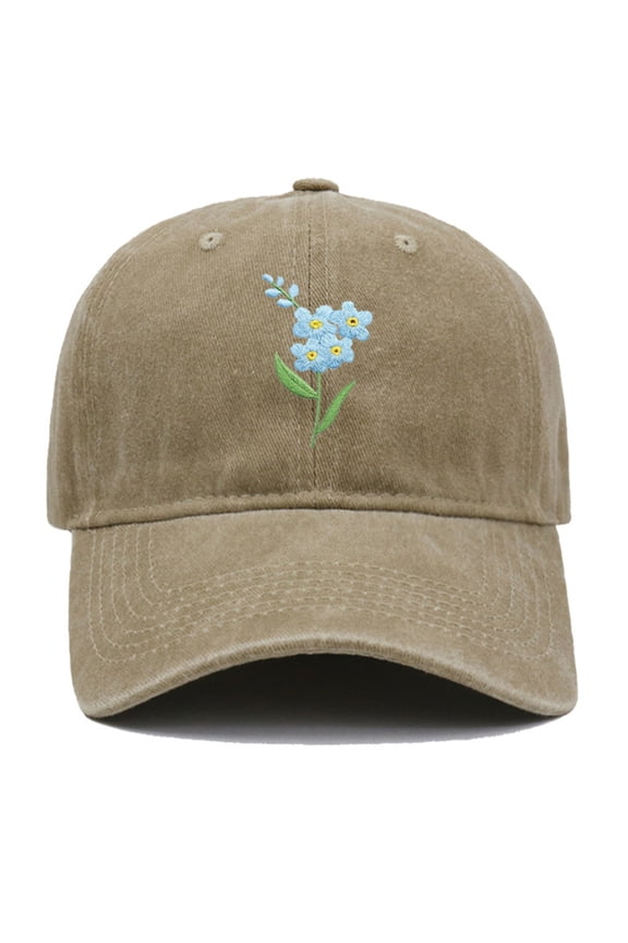 Baseball Cap Women Hand Embroidered Flower Design Adjustable Sun Hat Casual Outdoor Daily Wear Breathable Fashion Caps